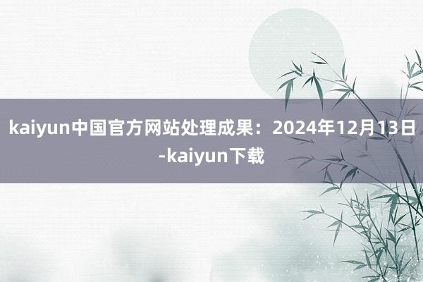 kaiyun中国官方网站处理成果：2024年12月13日-kaiyun下载