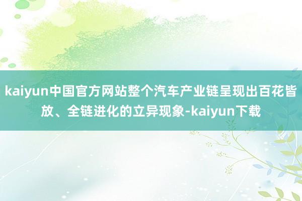 kaiyun中国官方网站整个汽车产业链呈现出百花皆放、全链进化的立异现象-kaiyun下载