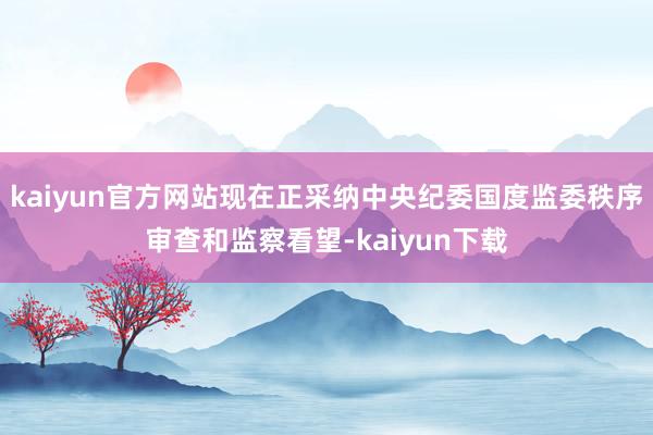 kaiyun官方网站现在正采纳中央纪委国度监委秩序审查和监察看望-kaiyun下载