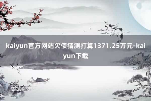 kaiyun官方网站欠债猜测打算1371.25万元-kaiyun下载