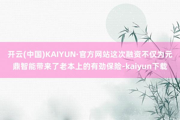 开云(中国)KAIYUN·官方网站这次融资不仅为元鼎智能带来了老本上的有劲保险-kaiyun下载