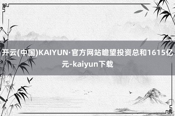 开云(中国)KAIYUN·官方网站瞻望投资总和1615亿元-kaiyun下载